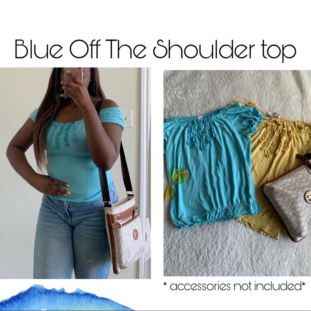 Blue Off the Shoulder Top